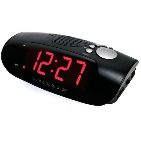 Sonnet Sonnet Industries R-1627 .9 in. LED Clock Radio with USB Charging of Smart Phone R-1627